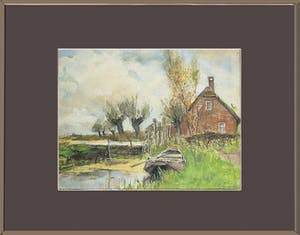 Gerardus Johannes Roermeester - aquarel - 'Hollands Landschap' kopen? Bied vanaf 75!