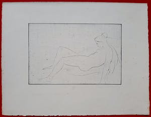 Richard Engelmann - Liggend naakt, ets kopen? Bied vanaf 125!