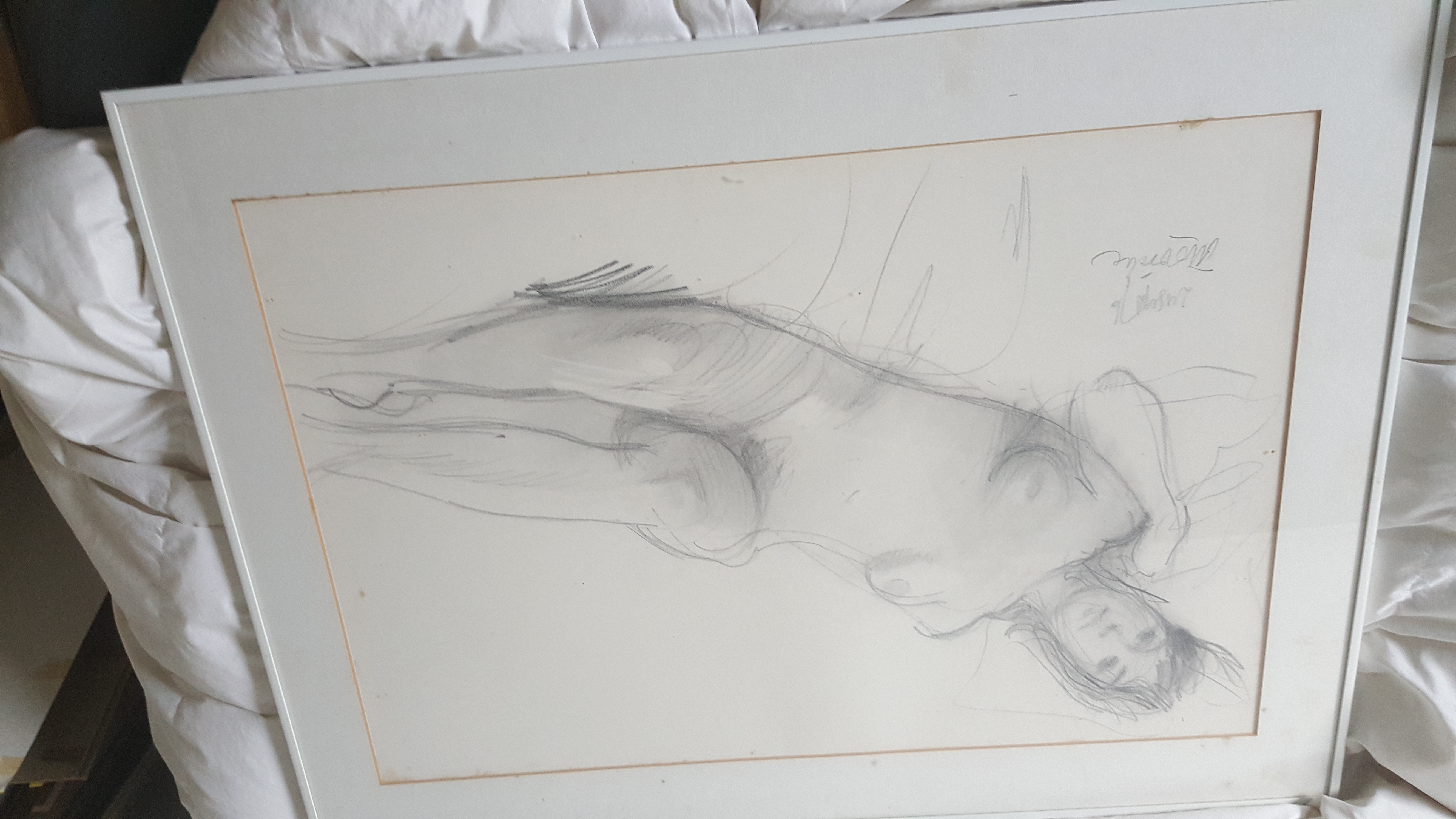 Otto Dicke - liggend naakt tekening uit 1976 verkocht voor € 275!