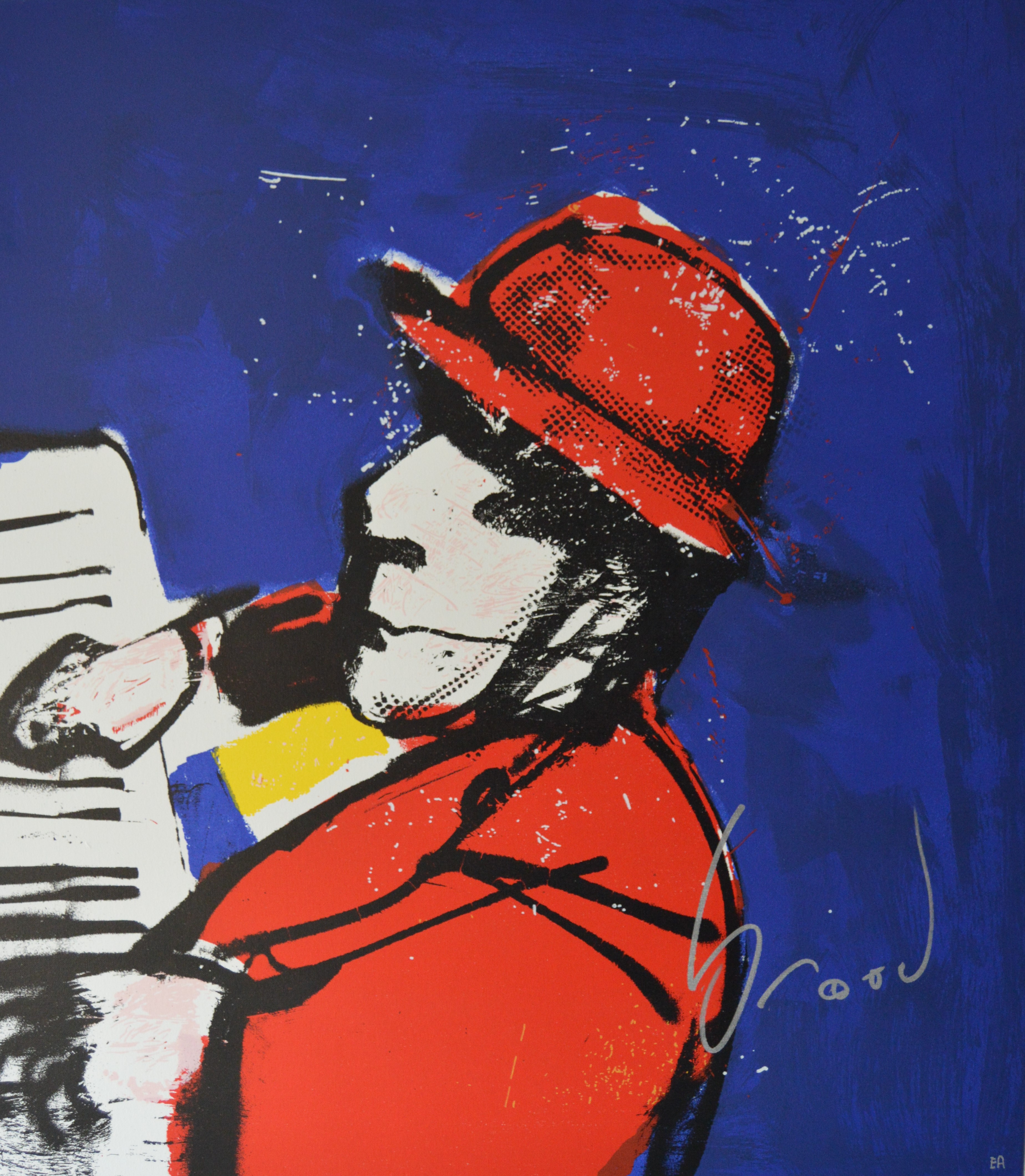 Herman Brood - Zeefdruk op linnen - Pianist - E.A. verkocht voor € 325!
