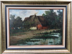 Hendrik Petrus Berlage - (1856-1934) Landschap met boerderij en waslijn kopen? Bied vanaf 450!