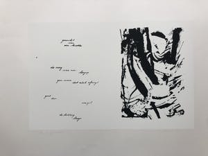 Niet of onleesbaar gesigneerd - Serie van zes zeefdrukken en zes gedichten kopen? Bied vanaf 1!