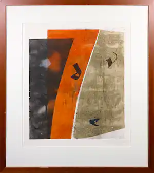 Koos van der Sluys - Kleurenets, Abstracte compositie - Ingelijst verkauft für € 50!