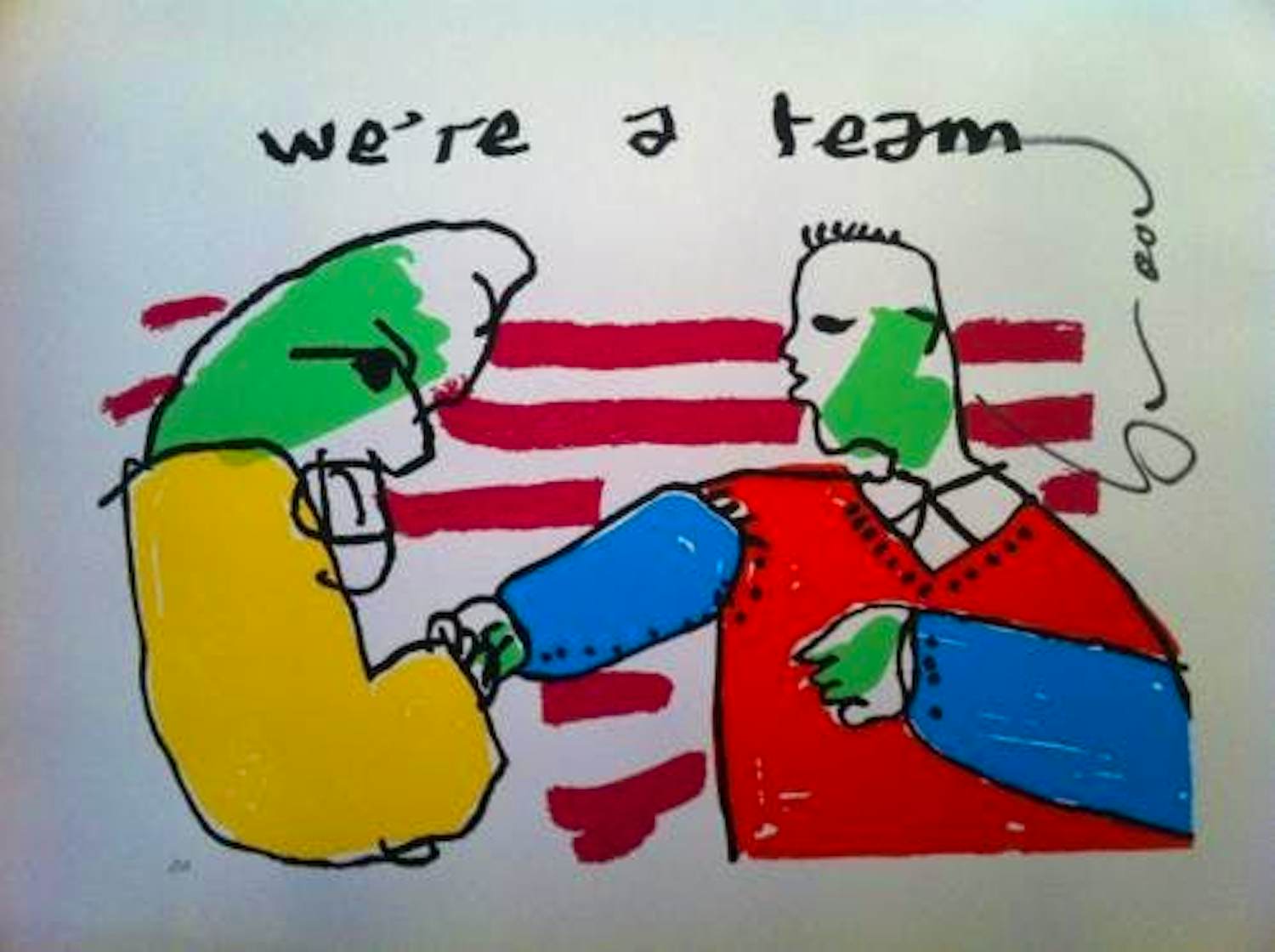 Herman Brood - Kleurenzeefdruk WE'RE A TEAM Handgesigneerd kopen? Bied vanaf 325!