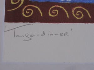 Jacques Tange - populair Rotterdams graficus - gesigneerde Zeefdruk - Tango dinner - 200 exempl. kopen? Bied vanaf 30!