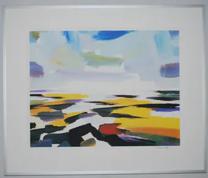 Eddy Sikma - Waddenzee - zeefdruk - zuurvrij ingelijst kopen? Bied vanaf 100!