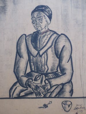 Jan Zondag - Tante Meu - Houtskooltekening kopen? Bied vanaf 60!