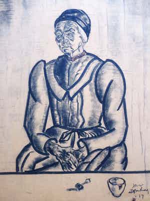 Jan Zondag - Tante Meu - Houtskooltekening verkocht voor € 60!