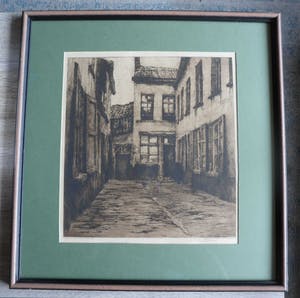 Albert Baertsoen - Ets . titel ."Sackgasse". (Doodlopende weg ) kopen? Bied vanaf 40!