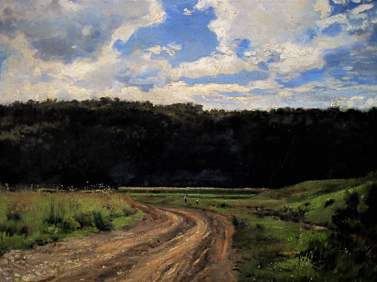 Niet of onleesbaar gesigneerd - Fraai ca. 1900 geschilderd "Indonesie Bali - theeplukkers - gesigneerd verkocht voor € 1!