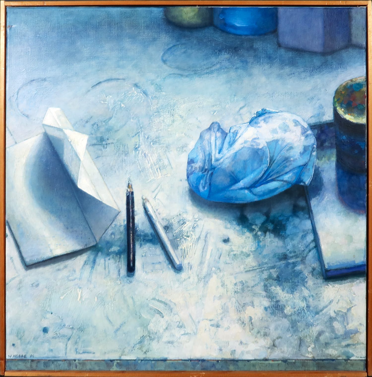 Walter Nobbe - Olieverf op doek, Stilleven - Ingelijst verkocht voor € 100!