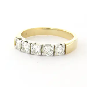 14k bicolour gouden ring met briljant geslepen diamant tot. 0.60ct – F/G - VS/SI kopen? Bied vanaf 710!
