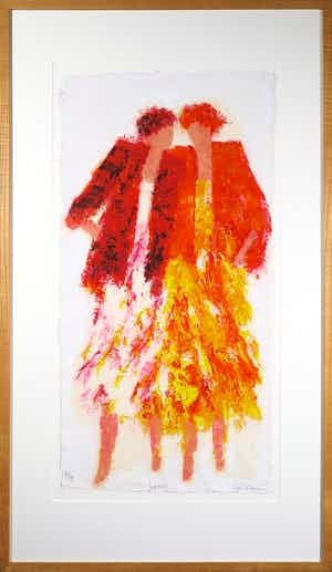 Wil Willemsen - Zeefdruk, Walking - Ingelijst (Groot) verkocht voor € 50!