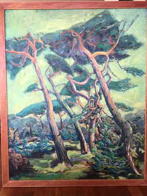 Kees Jansen - bomen in het groen verkocht voor € 120!