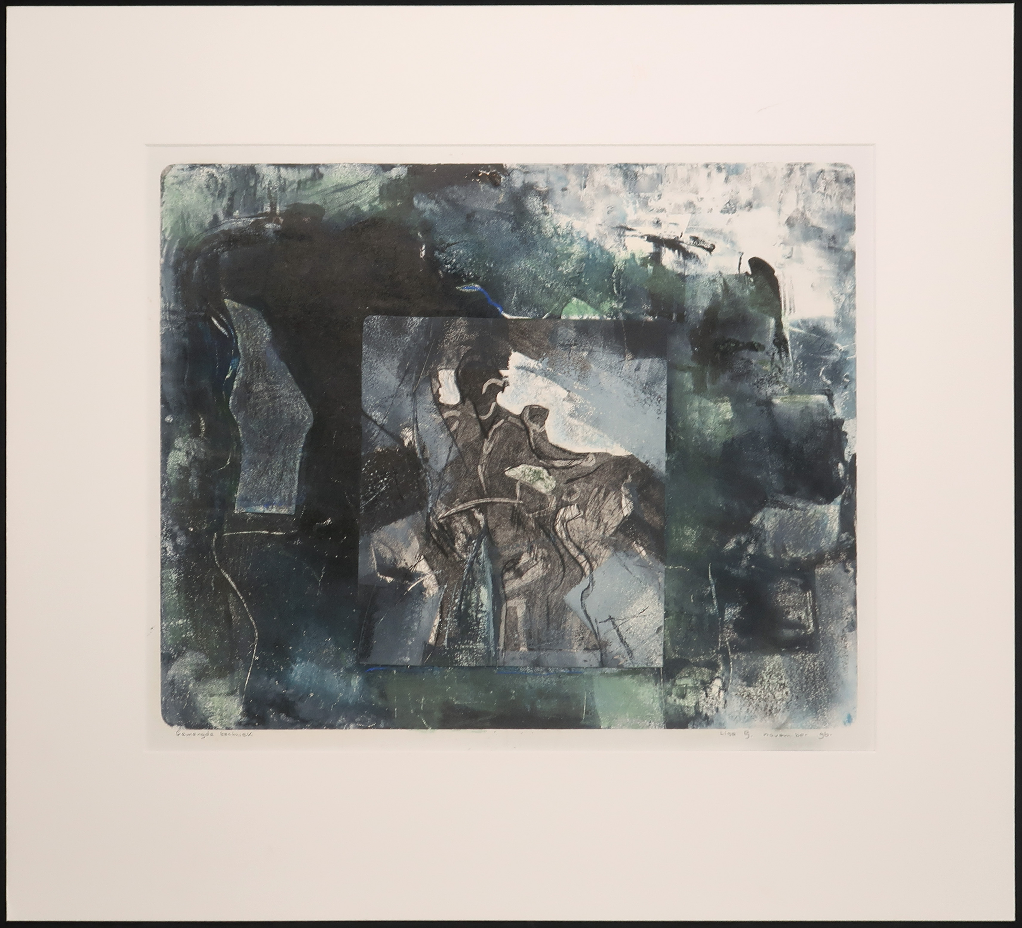 Niet of onleesbaar gesigneerd - Gemengde techniek op papier, O.a. collage met krijt en olieverf kopen? Bied vanaf 1!