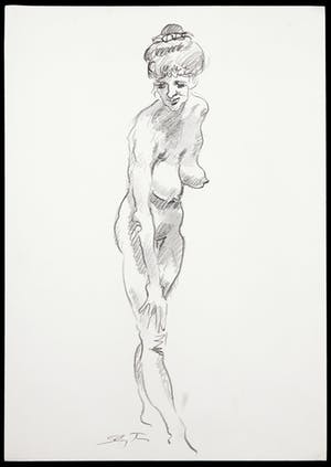 Jan Sluijters (jr.) - Tekening, Staand naakt kopen? Bied vanaf 50!