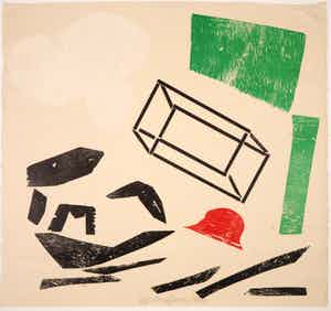 Carel Visser - Houtsnede op Japans papier, Z.T. verkocht voor € 100!