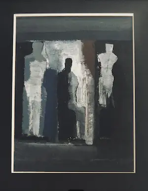 Gerard Princee - Silhouetten - Gouache op rijstpapier - origineel werk kopen? Bied vanaf 250!