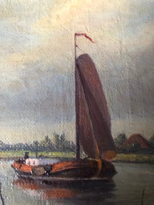 Gerrit N. Woudt - 1911-1983 Zaans landschap kopen? Bied vanaf 150!
