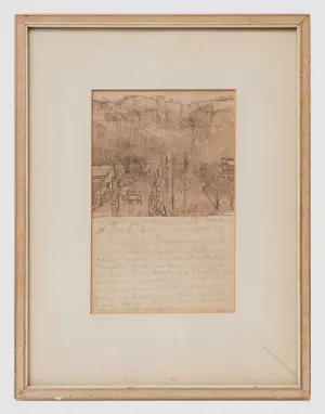 Jan Toorop - Inkttekening: Landschap nabij Hergiswil, Zwitserland kopen? Bied vanaf 1500!