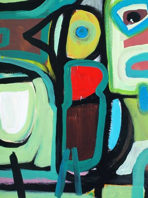 Jasper Banen - Acrylverf op doek , “Maskers” – 2010 kopen? Bied vanaf 275!