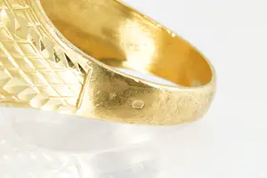09 - Mooie geel-gouden 18 krt ring met afbeelding van Neptunus - gekeurd kopen? Bied vanaf 310!