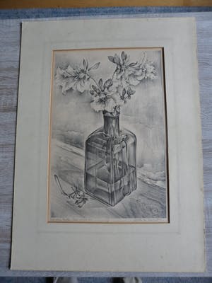 Dirk de Leeuw - Litho , Bloemen in fles. kleine oplagen 25 stuks kopen? Bied vanaf 20!