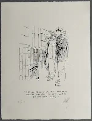 Peter van Straaten - "niks aan de hand". – gesigneerde zeefdruk kopen? Bied vanaf 120!