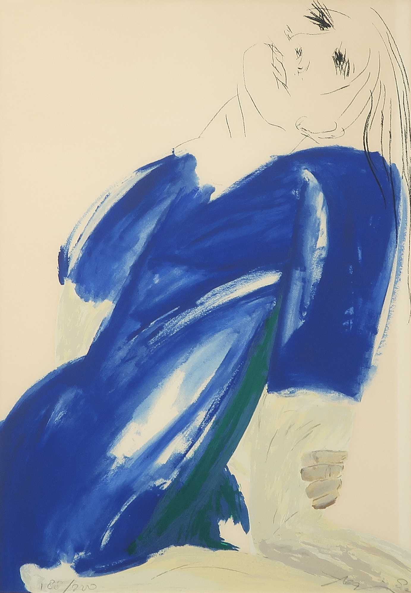 Niet of onleesbaar gesigneerd - Litho, Z.T. Vrouw - Ingelijst kopen? Bied vanaf 1!