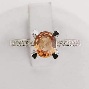 White gold - Ring - 0.78 ct Sapphire - Diamond kopen? Bied vanaf 370!