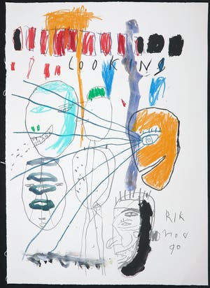 Rik van Iersel - Gemengde techniek op papier, Compositie met figuren kopen? Bied vanaf 150!