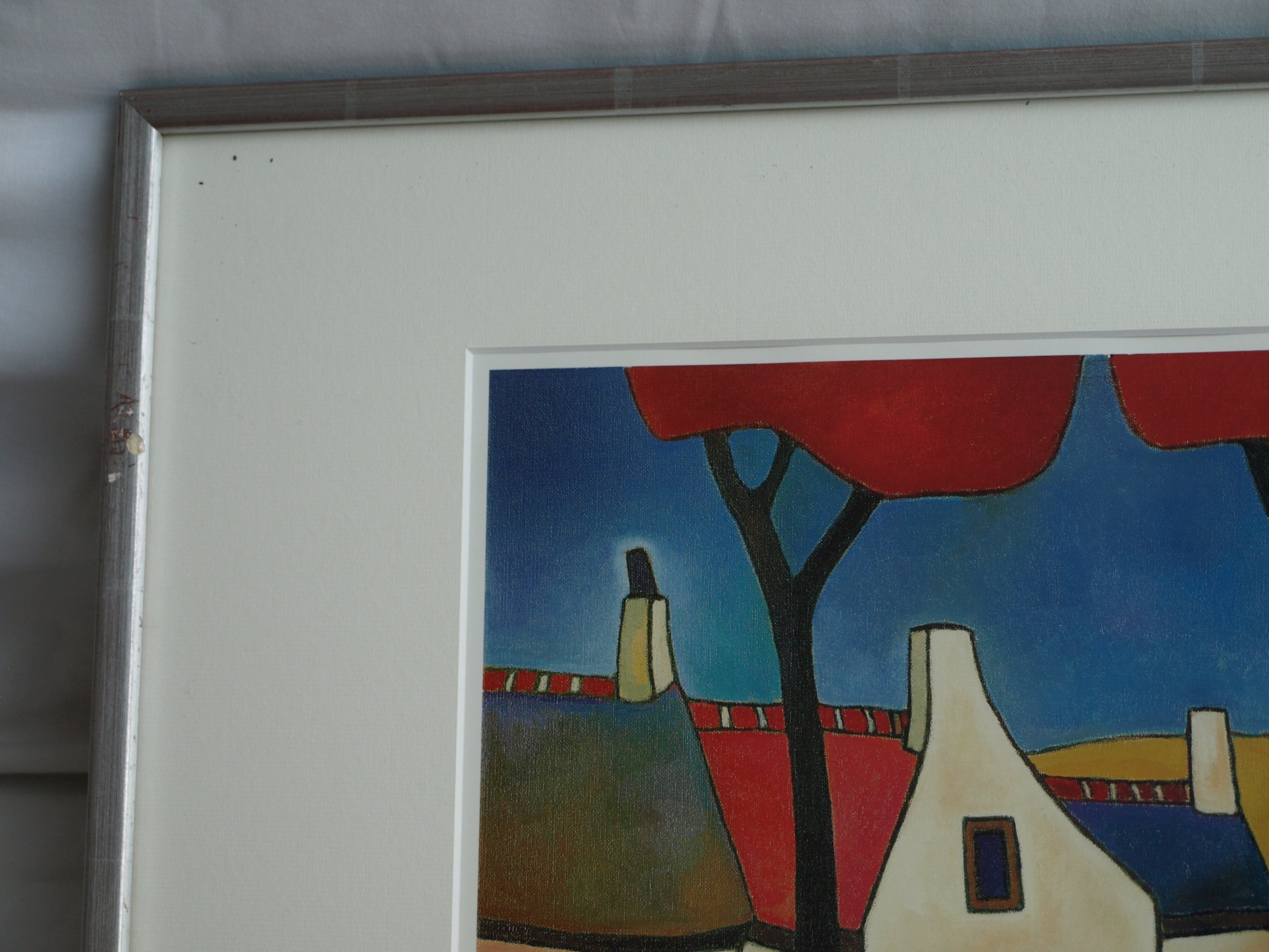 Toon Tieland - Handgesigneerde prent , “Rode bomen” - ingelijst – ca 1990 kopen? Bied vanaf 1!