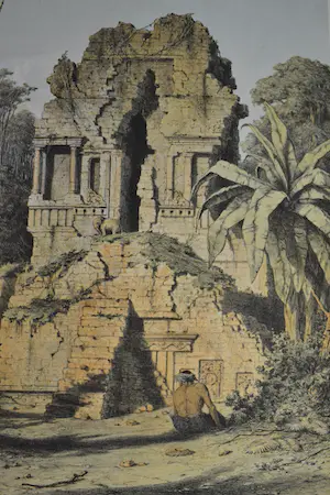Jan Weissenbruch - litho, ruine van een tjandi, in een pepertuin te Bangil kopen? Bied vanaf 30!