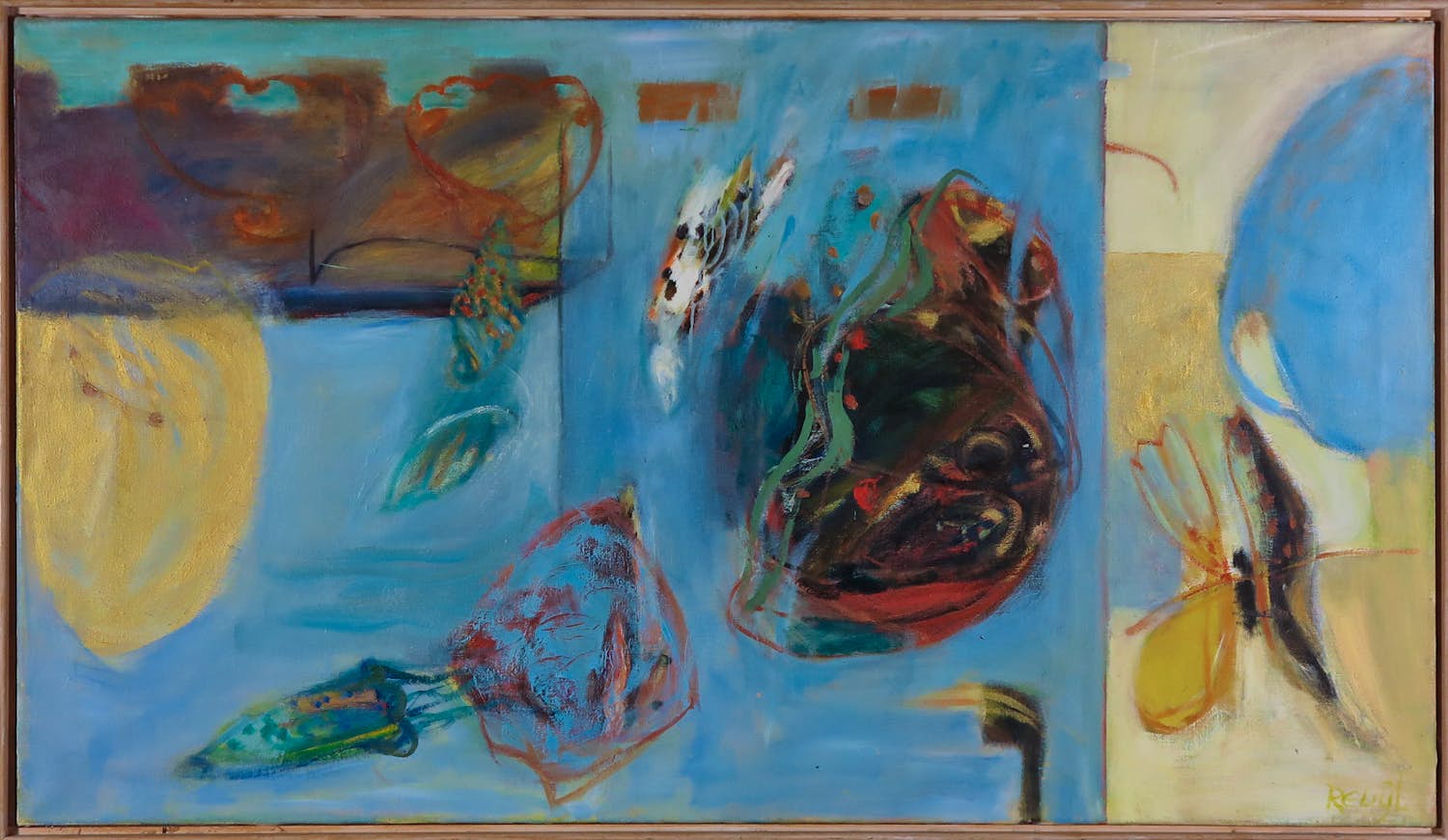 Yvonne Reuijl - Acryl op doek, Atlantis - Ingelijst (Groot) verkocht voor € 150!