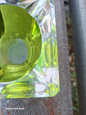 Val-Saint-Lambert - groene kristallen asbak kopen? Bied vanaf 20!