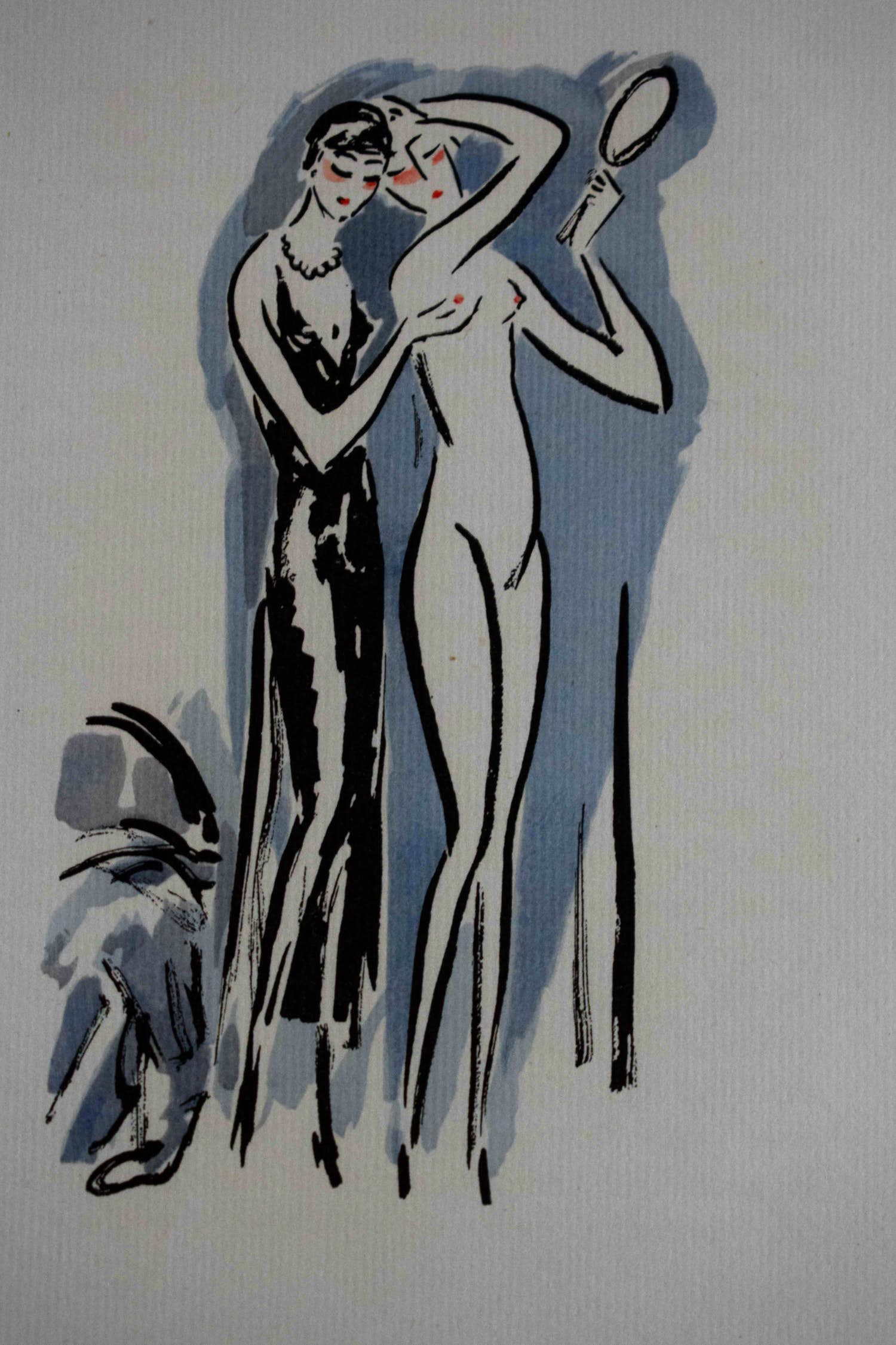 Kees van Dongen - Pochoir - Elkaar opmaken verkocht voor € 300!