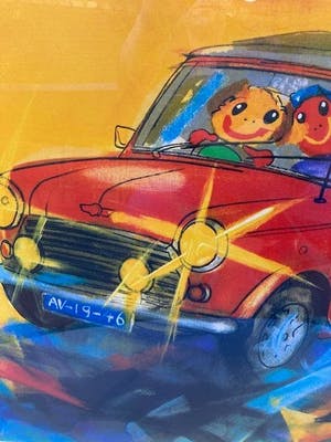 Ad Verstijnen - Zeefdruk, Austin 7 - Ingelijst (groot) kopen? Bied vanaf 70!