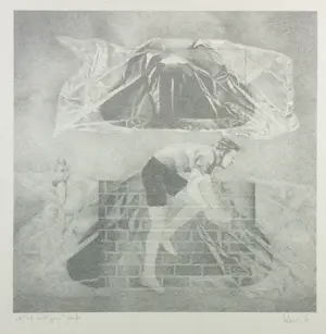 Sjouke Heins - Zeefdruk, Van het voorbijgaan - Ingelijst kopen? Bied vanaf 60!