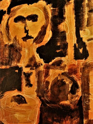 Niet of onleesbaar gesigneerd - Bijzonder Italiaans? jaren 50 "Sgraffito" gem. techniek - gesigneerd kopen? Bied vanaf 1!