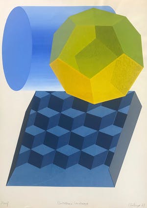 Michael Challenger - Op-Art! - Zeefdruk - 'Pentatonic Landscape' - 1967 - Gesigneerd kopen? Bied vanaf 55!