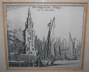 Claes Jansz. Visscher - [2x] 17e Eeuw: Stadhuis & Montelbaanstoren Amsterdam kopen? Bied vanaf 60!