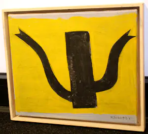 Klaas Gubbels - Ingelijste gemengde techniek op doek: zwarte kan dubbele tuit - 2013 kopen? Bied vanaf 1995!