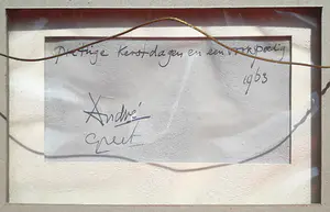 Andre van der Vossen - Stadsgezicht, tekening (netjes ingelijst) kopen? Bied vanaf 1!