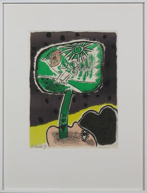 Corneille - Litho, Femme et les oiseaux - Ingelijst kopen? Bied vanaf 120!