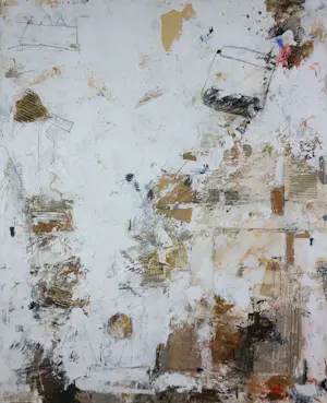 Henk Kraayenzank - Gemengde techniek (olieverf, collage) op doek, Zonder titel - Ingelijst kopen? Bied vanaf 250!