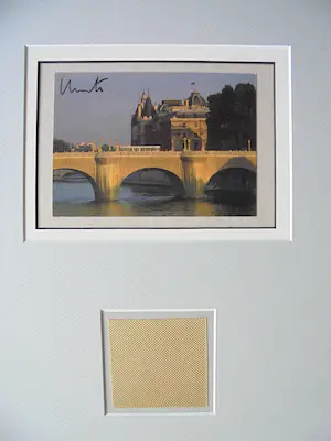 Christo - Project "Pont Neuf wrapped " 1983 - inc.XL original stofmonster-handgesigneerd kopen? Bied vanaf 14!