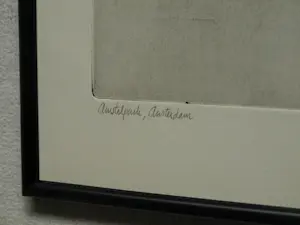 Uto Hogerzeil - Ingelijste ets en aquatint , Amstelpark, Amsterdam – 1981 – Lijst, 41 x 51 cm. kopen? Bied vanaf 60!