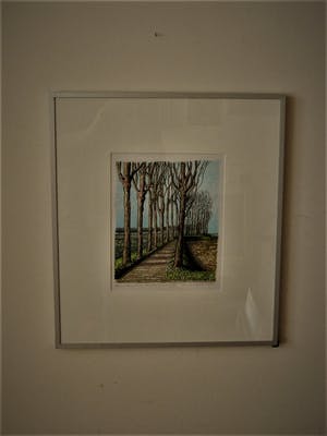 Erna van Mondfrans - Magnifiek pointillistisch Pastel "Zeeuws Vlaanderen oude Binnendijk " kopen? Bied vanaf 10!