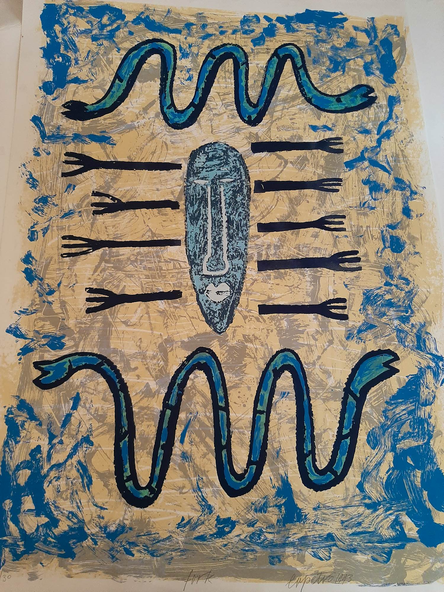 Bettina Lopetro - Zeefdruk, titel, "Fork" kopen? Bied vanaf 30!