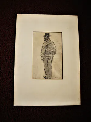 Léo Gausson - Franse neo Impressionist - 1903 - Houtskool - portret van Erik Satie - gesigneer kopen? Bied vanaf 82!